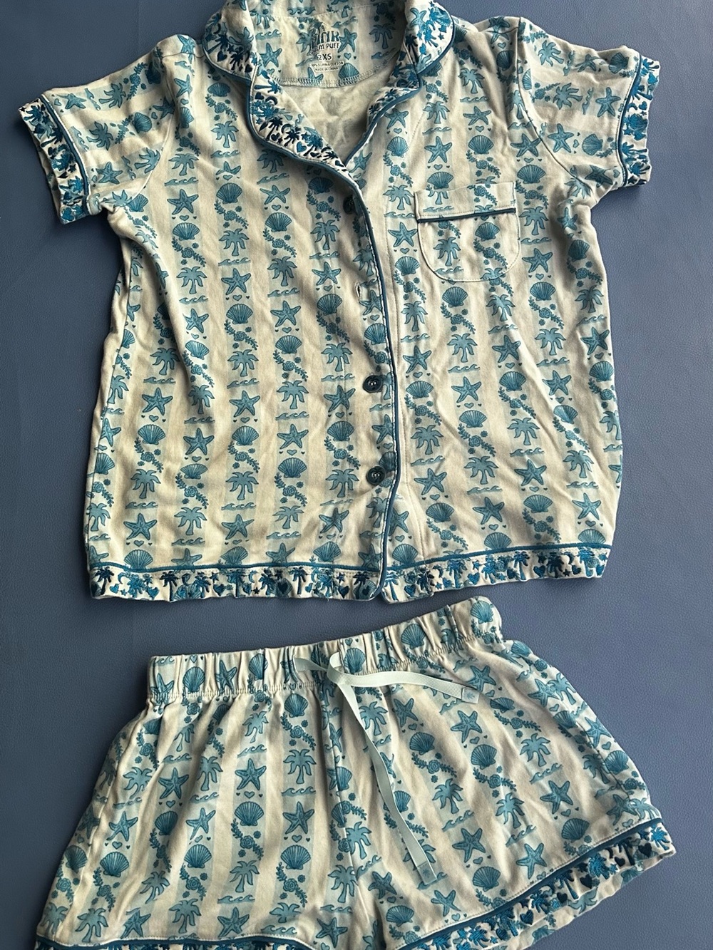 Pink Palm Puff Short Pajama Set - Women's Soft Sleep Top & Shorts